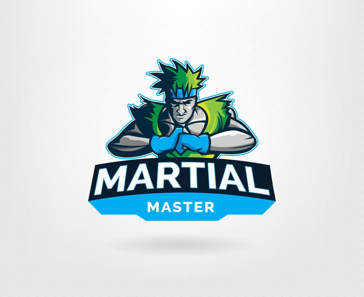 diseño de logotipo de esports de artes marciales vector