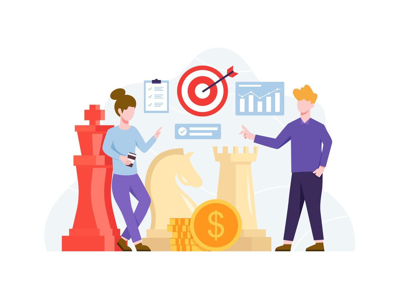 Financial strategy investment illustration vector