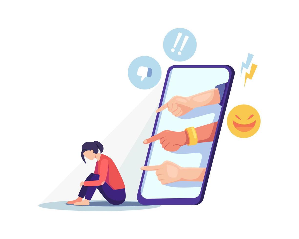 Cyber bullying concept illustration vector