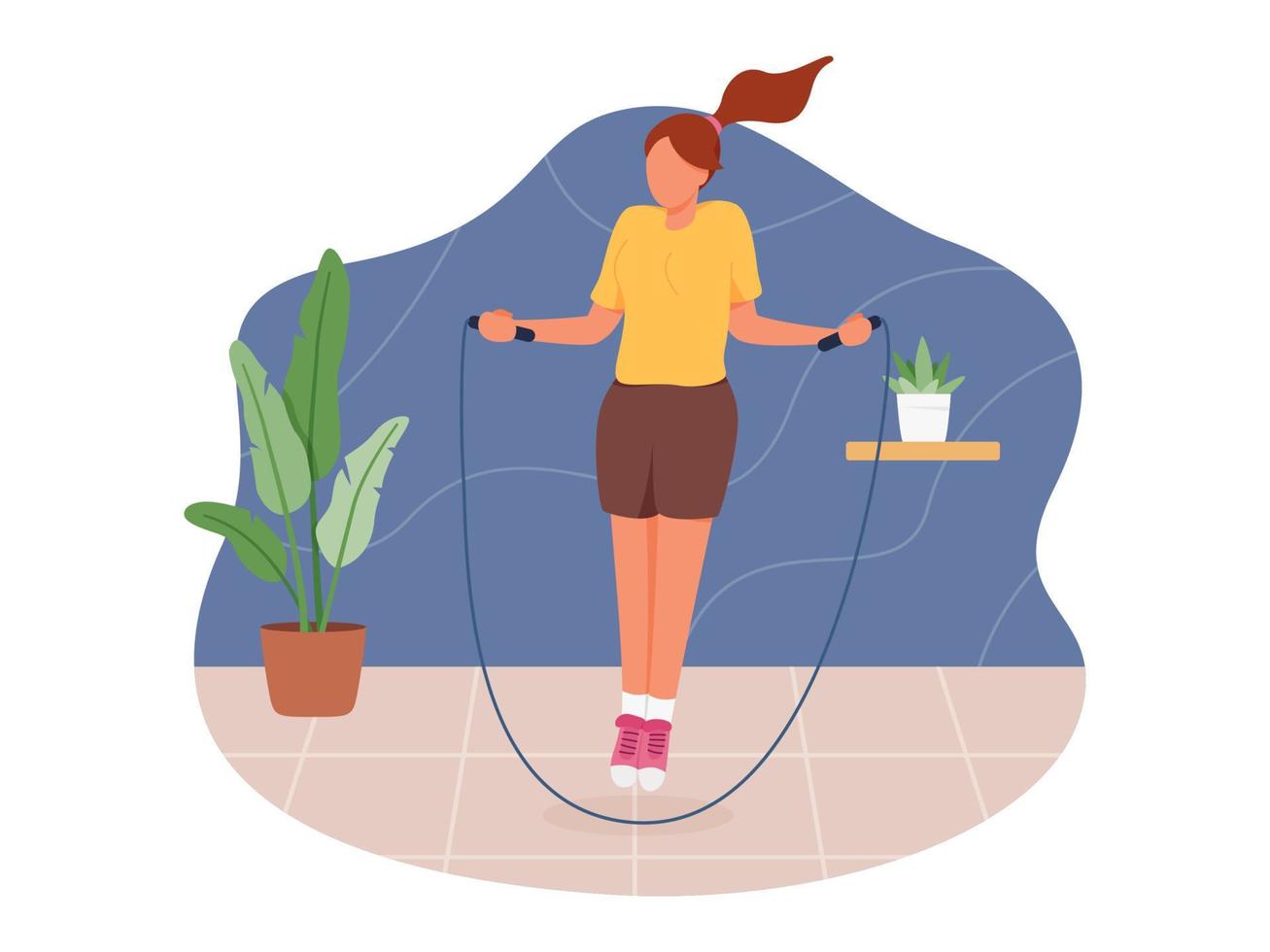 Exercise at home concept illustration vector