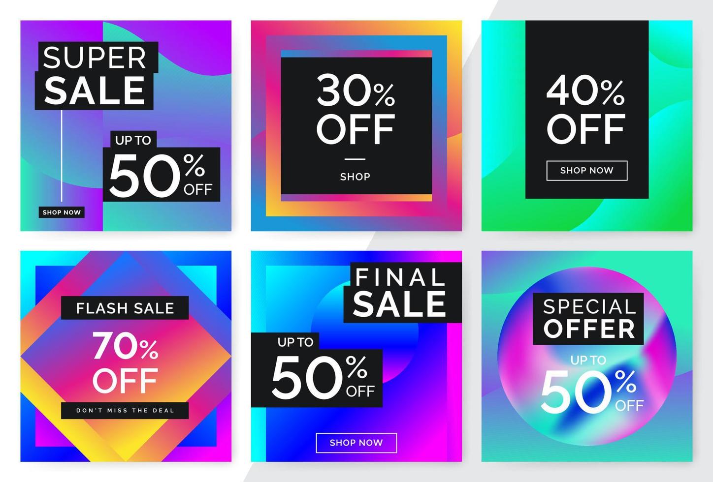 Modern promotion square web banner for social media vector