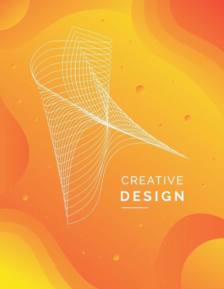 Abstract gradient line waves. Gradient abstract background with movement of wave line forms. Abstract yellow gradient background vector