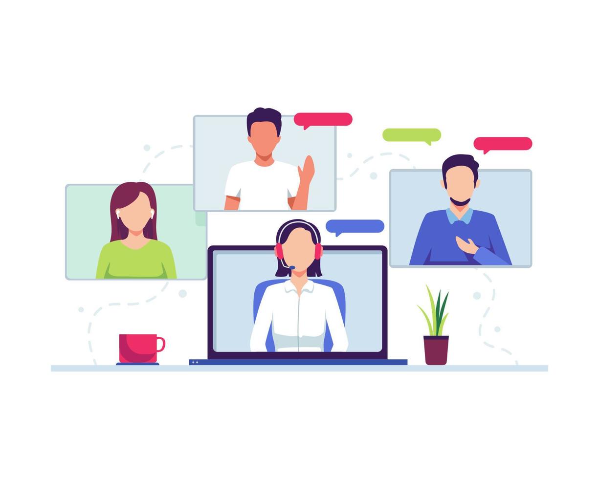 Communication video conference concept illustration vector