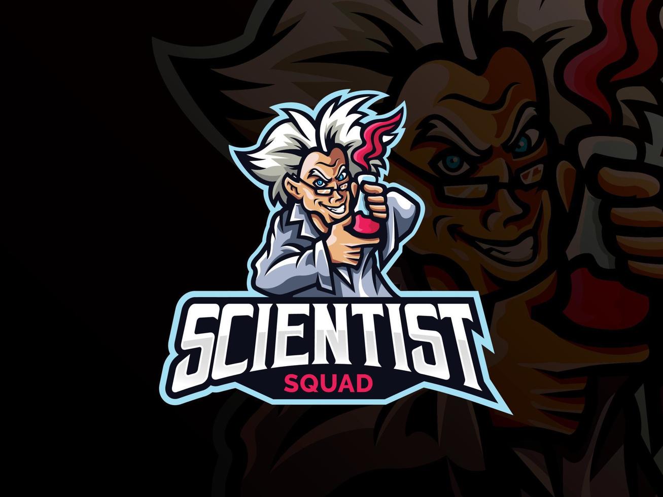 Scientist mascot sport logo design vector