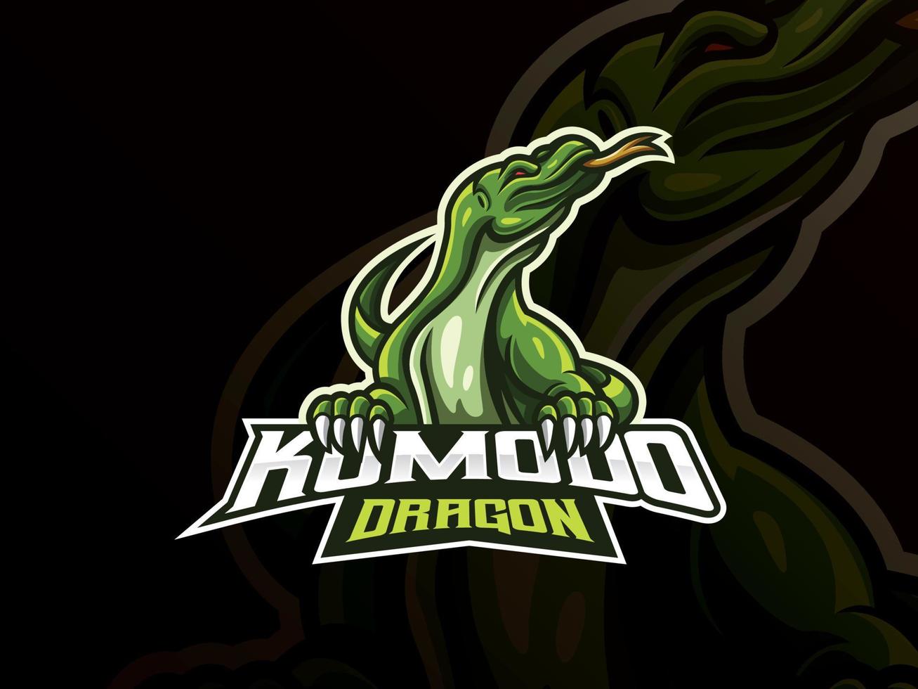 Komodo mascot sport logo design vector