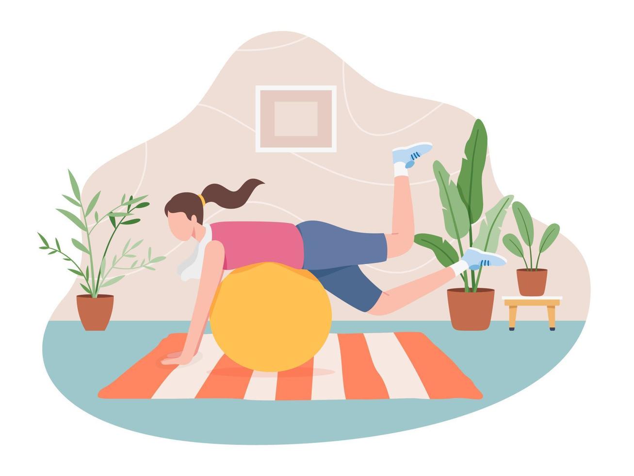 Exercise at home concept illustration vector