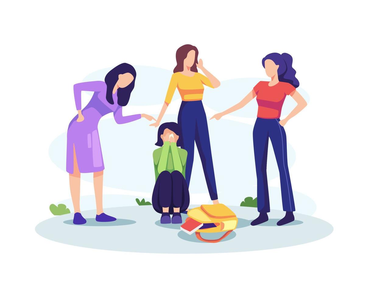 Teenage bullying concept illustration vector