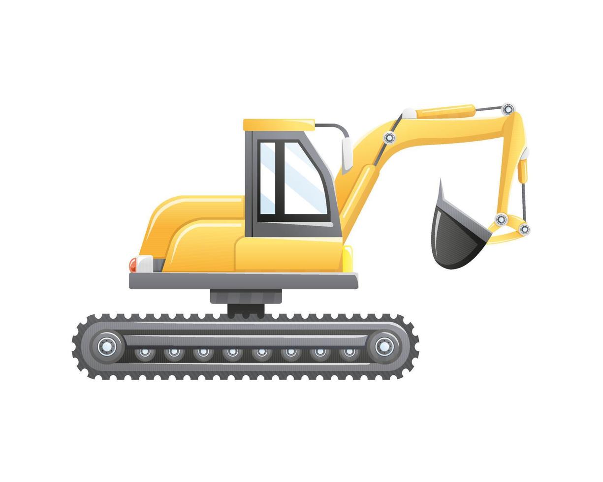 Excavator construction and mining vehicle vector