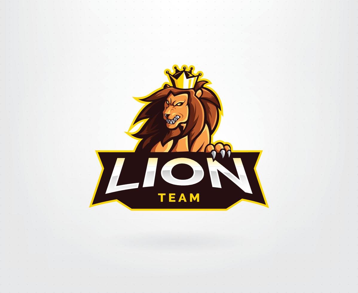 Lion king esports logo design vector