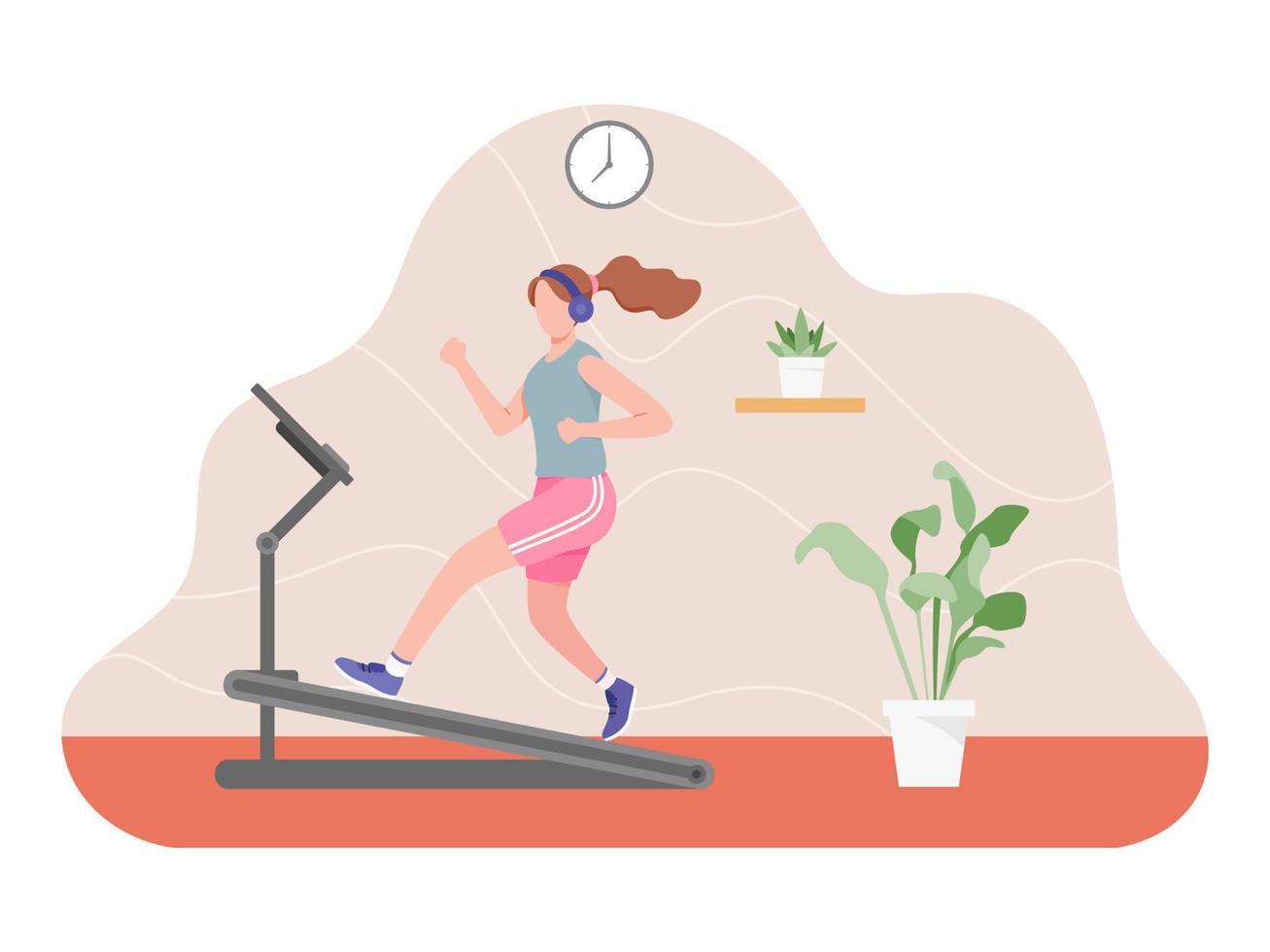 Exercise at home concept illustration vector