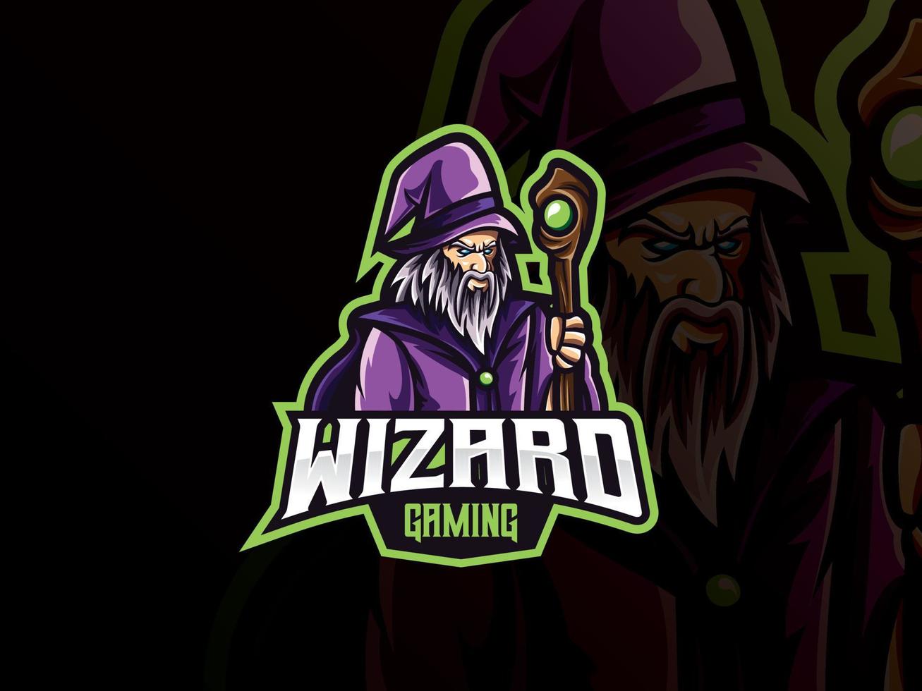 Wizard mascot sport logo design vector