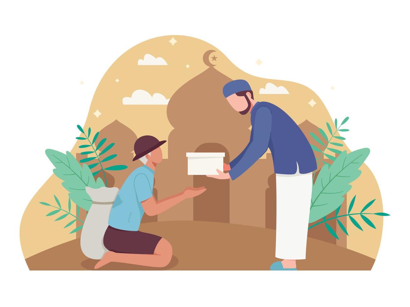 Ramadan kareem and Eid mubarak concept illustration vector