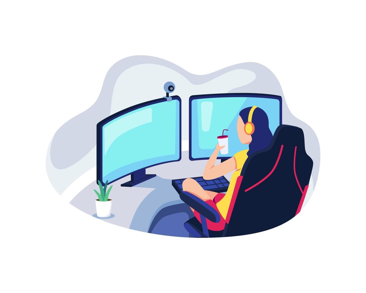 Online streaming concept illustrations vector