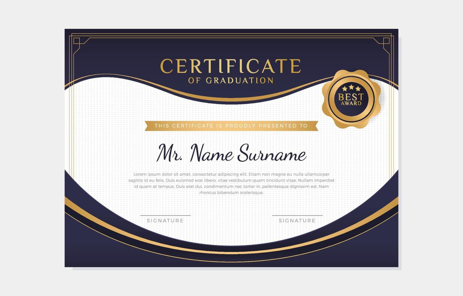 Certificate Graduation Template vector