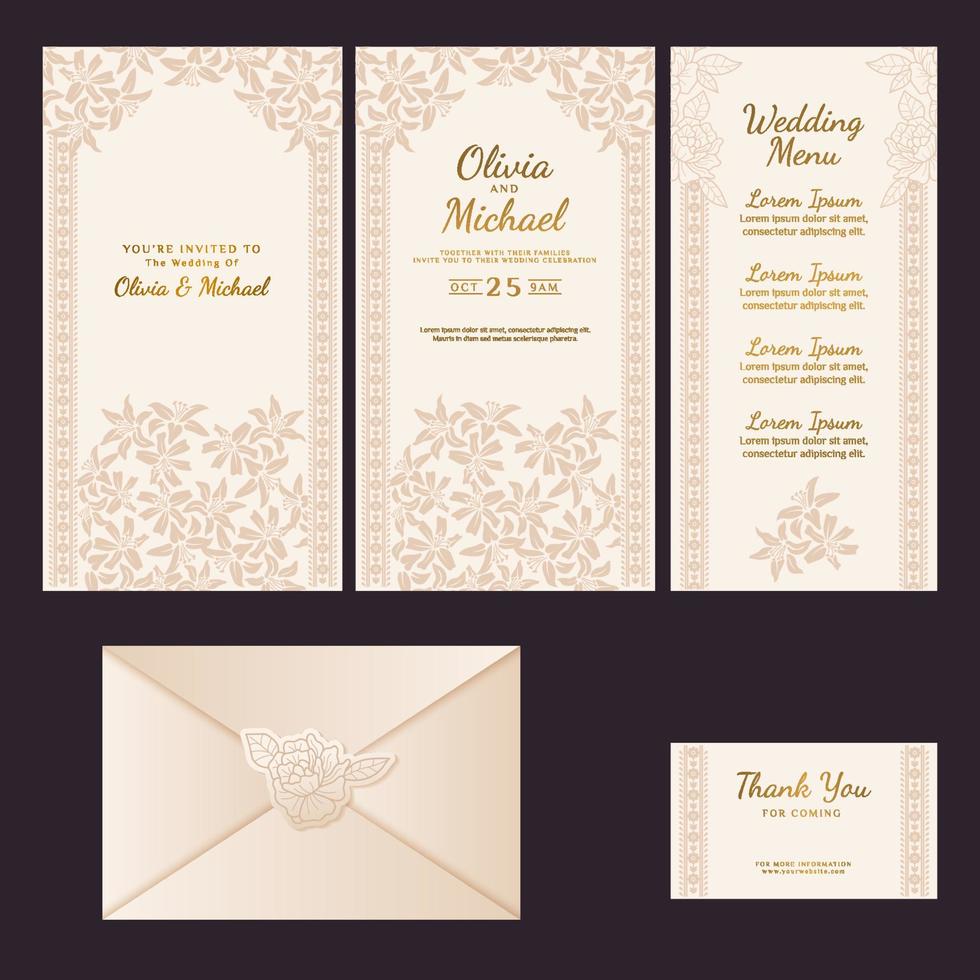 plantilla de invitación de boda vector