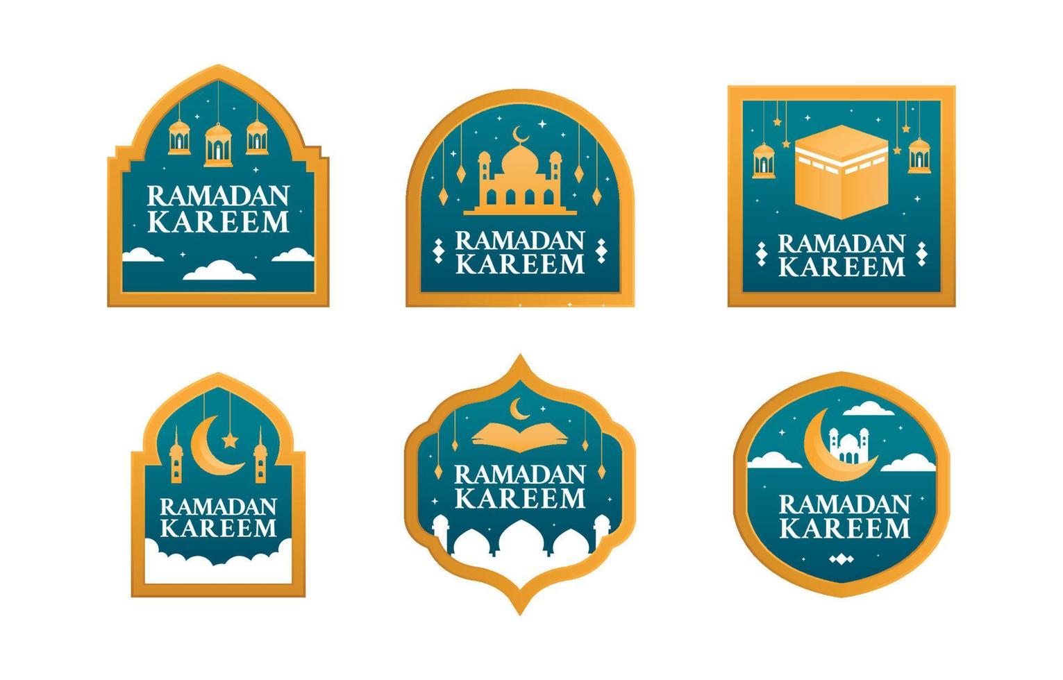 colección de etiquetas ramadan kareem vector