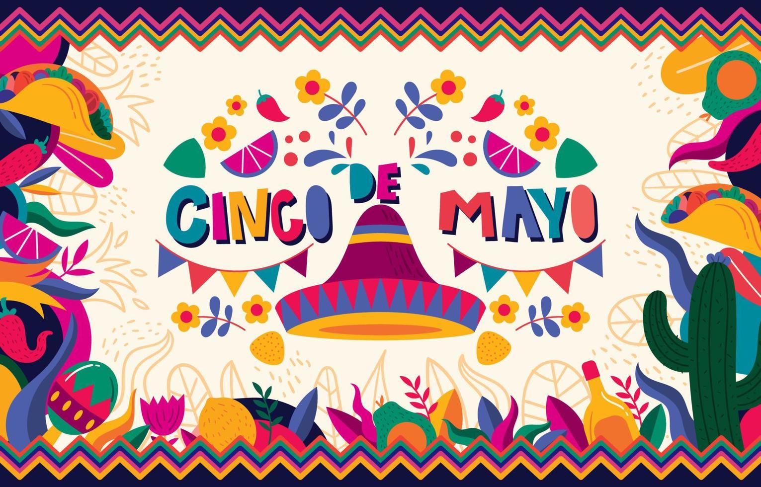 Cinco De Mayo Background Concept vector