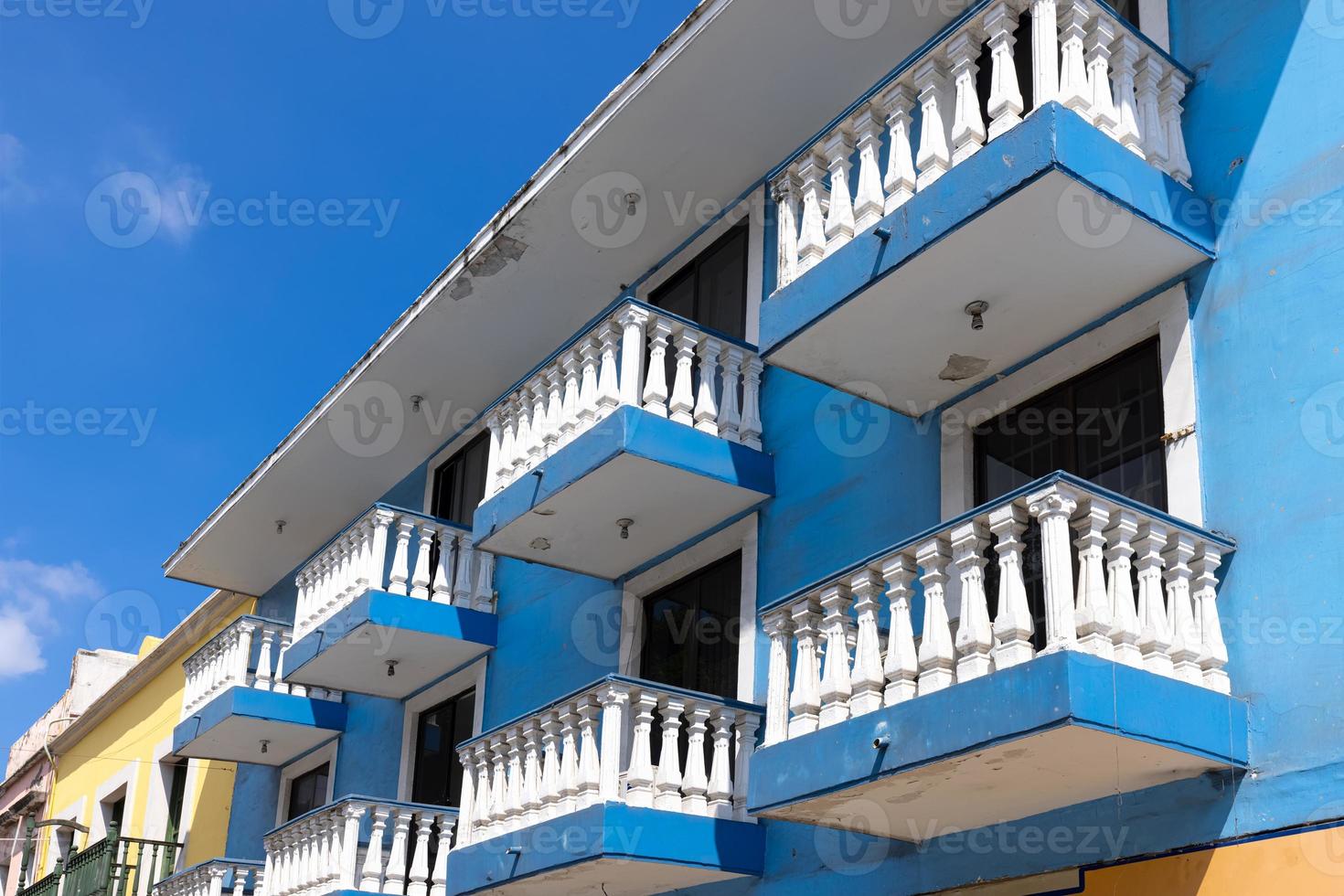 Veracruz, colorful streets and colonial houses in historic city center, one of the main city tourist attractions photo