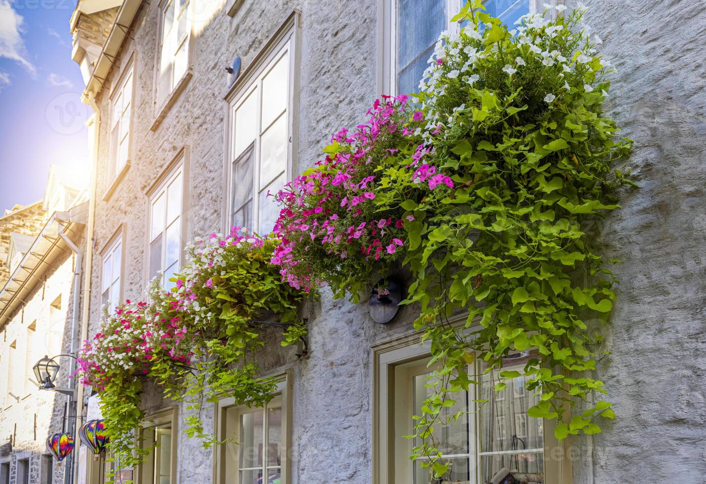 Old Quebec City tourist attractions of Quartier Petit Champlain lower town, shopping district and old French architecture photo