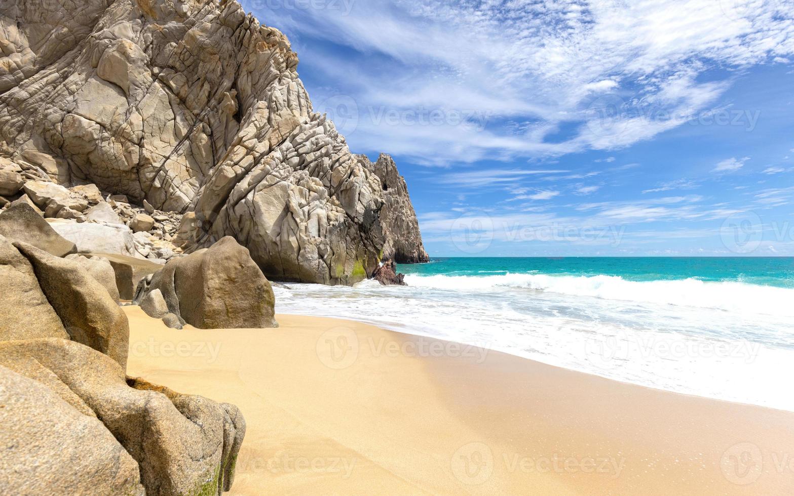 Scenic travel destination Playa del Divorcio, Divorce Beach located near scenic Arch of Cabo San Lucas photo