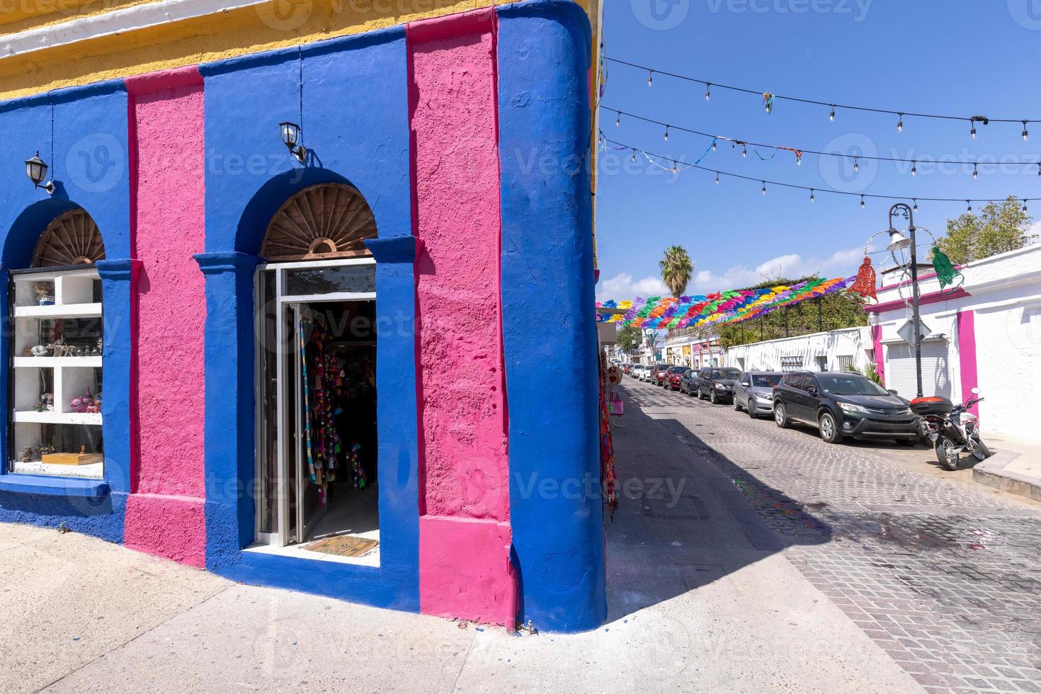 Scenic colonial streets and architecture of San Jose del Cabo in historic city center, hub for culture and numerous art galleries photo