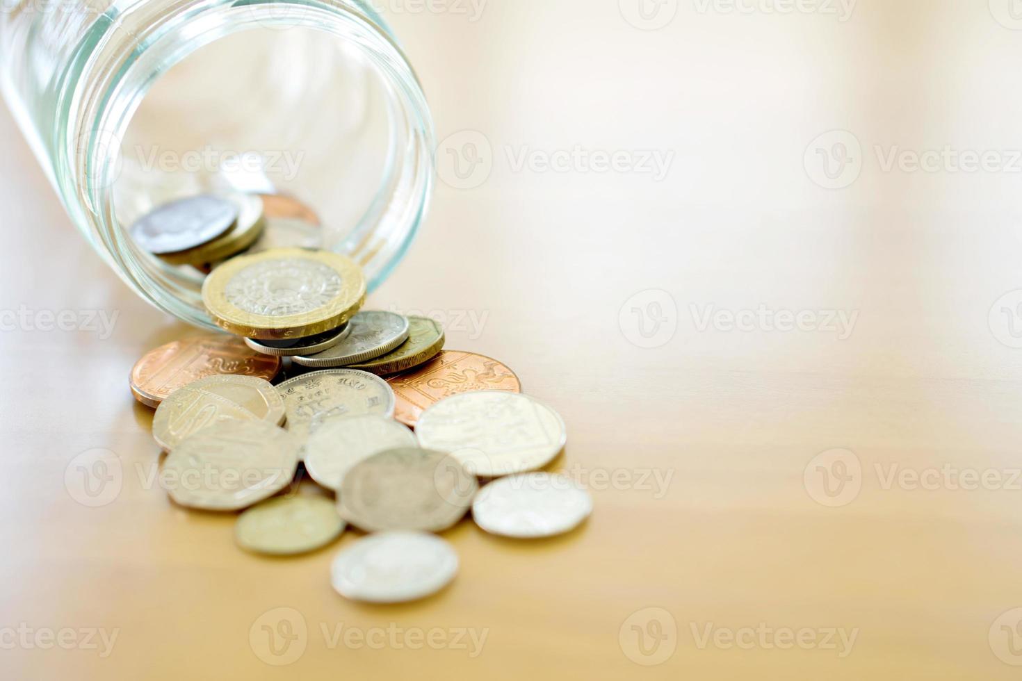Savings Jar and British Coins photo