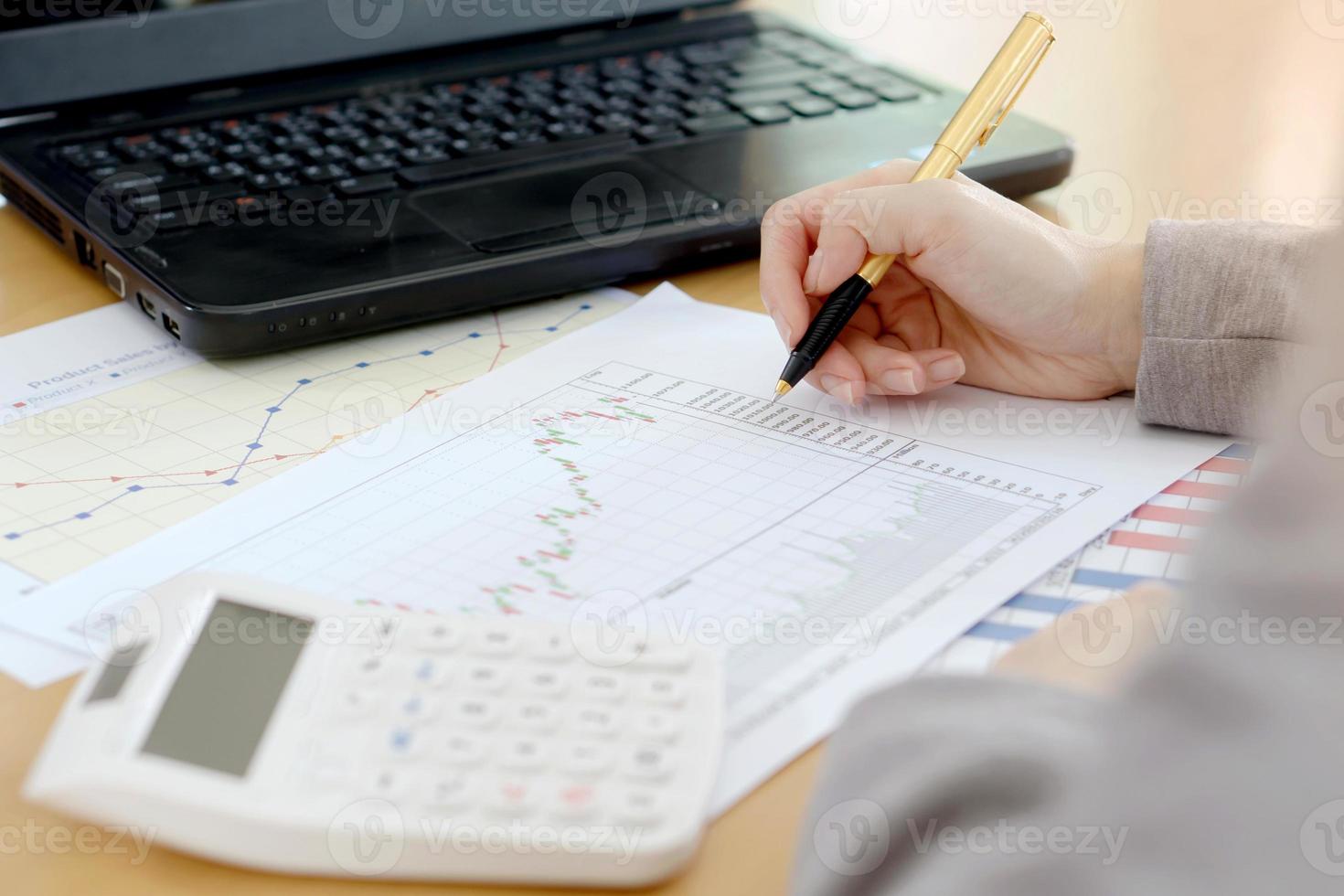 Financial accounting stock market graphs analysis photo