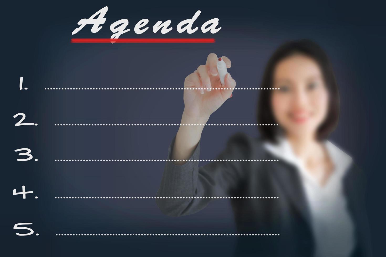 Agenda Woman writing word photo