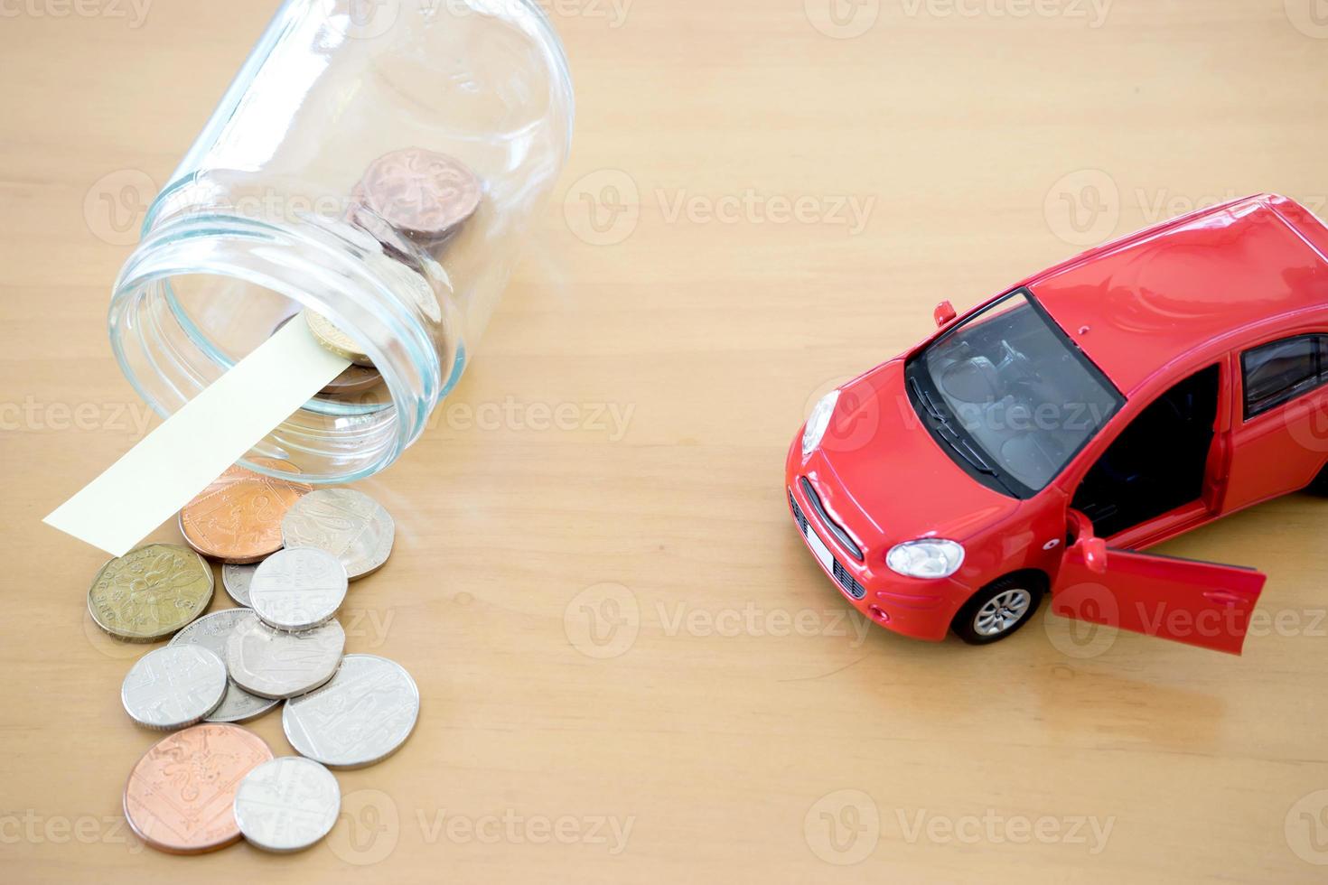 Money saving for Car in the glass bottle photo