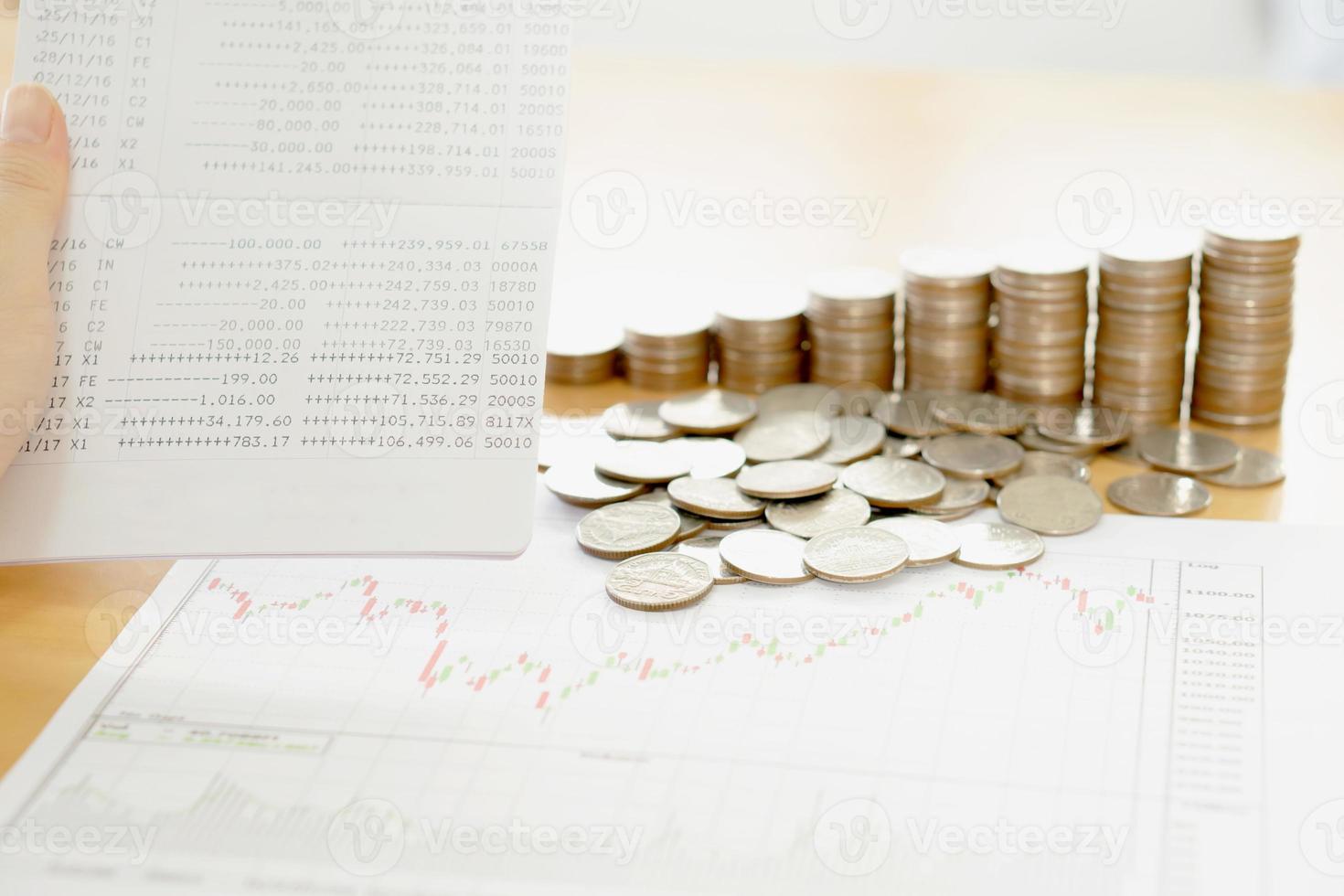 Stack of coins with Passbank photo