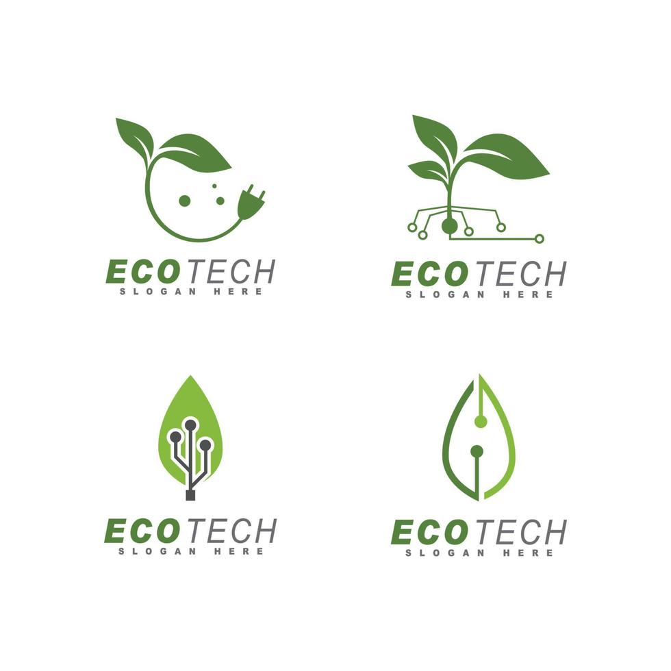 Ilustración de vector de plantilla de logotipo de tecnología