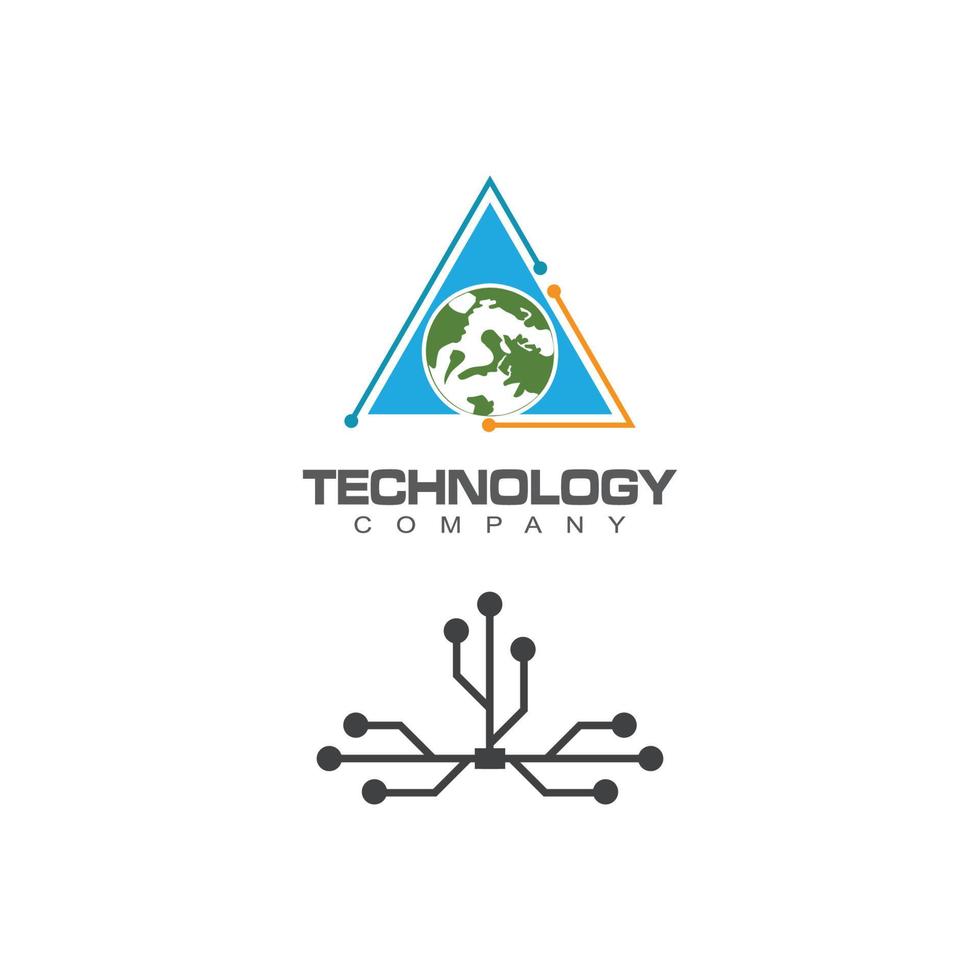 Ilustración de vector de plantilla de logotipo de tecnología