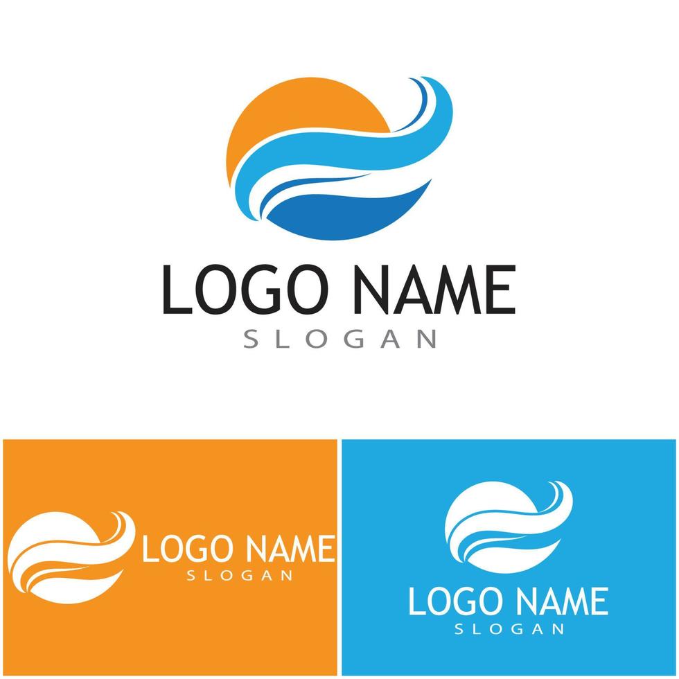 Water wave icon vector illustration design logo