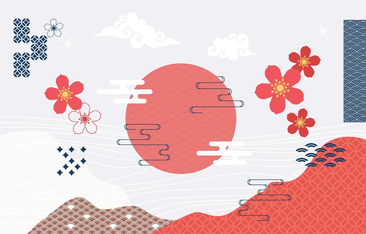 fondo de estilo japonés tradicional vector