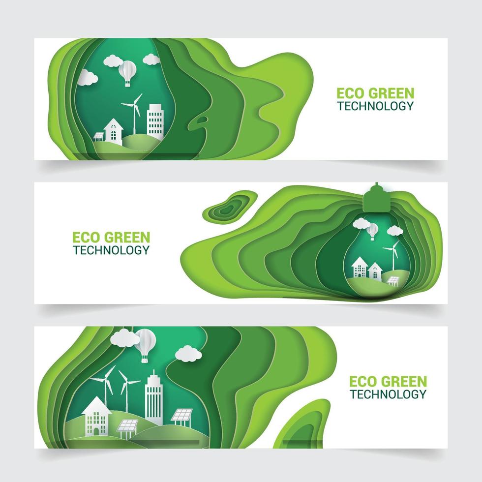 banner de tecnología ecológica verde vector