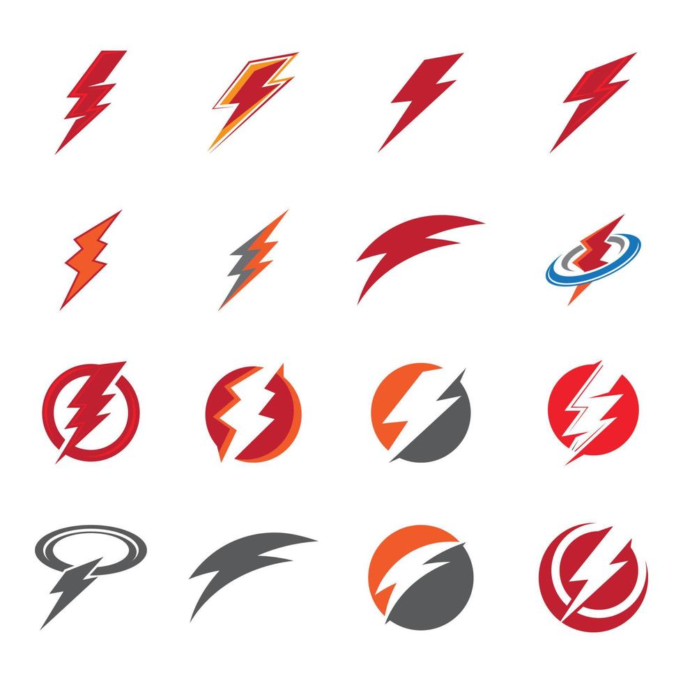 Ilustración de icono de vector de plantilla de rayo flash