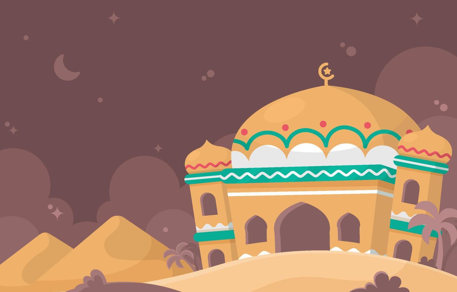 Desert And Mosque Background vector