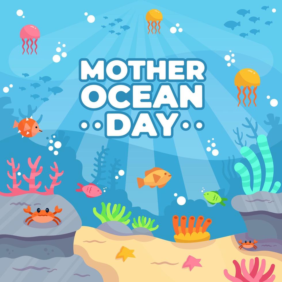 concepto del día de la madre del océano vector