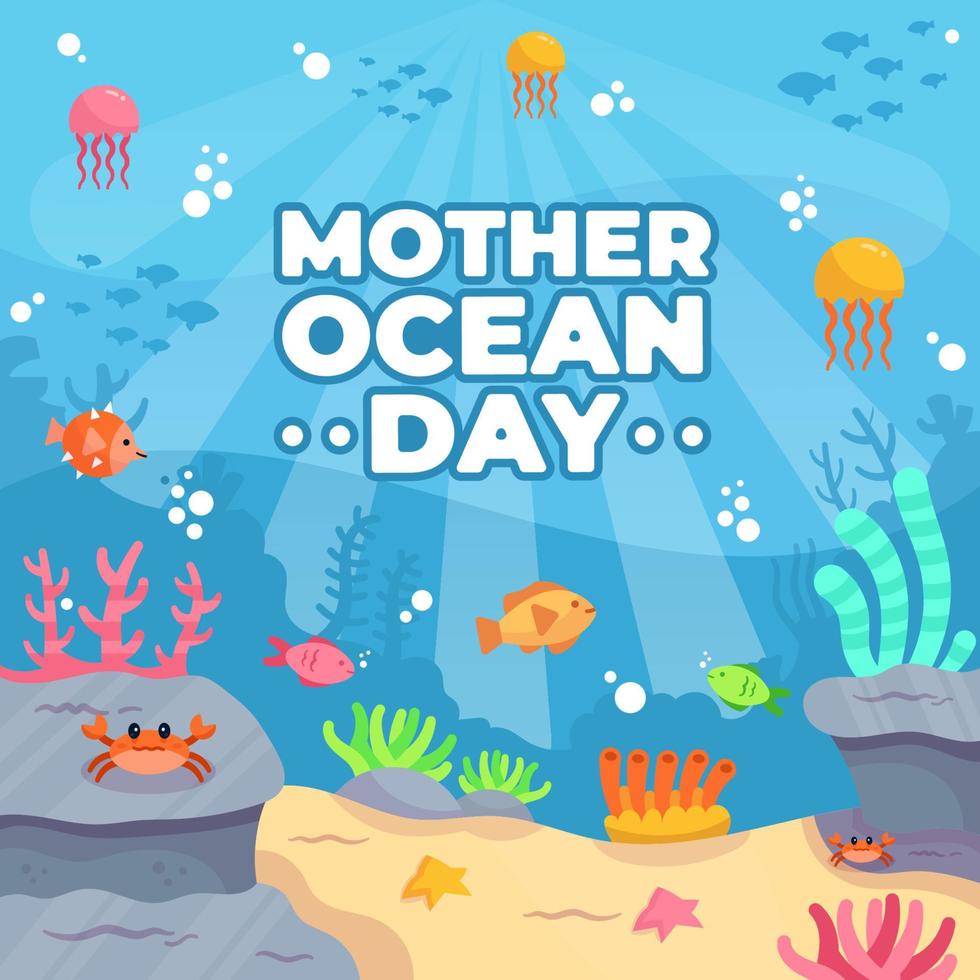Mother Ocean Day Concept vector