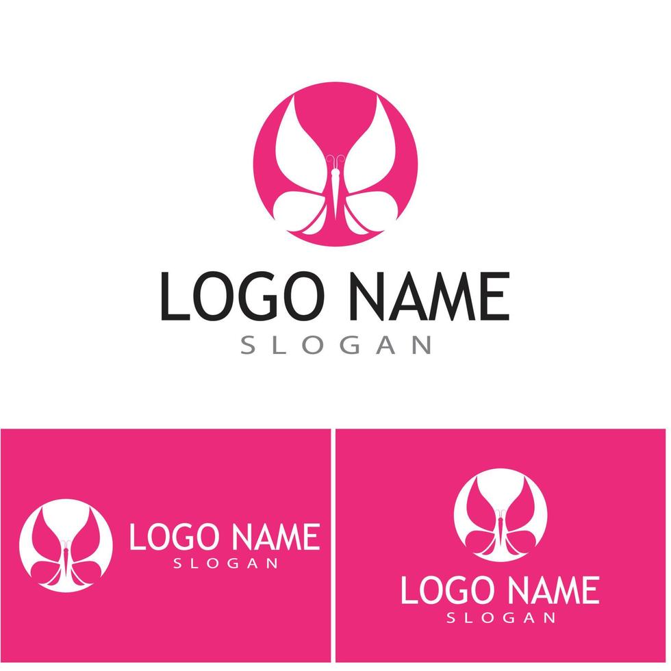 Beauty Butterfly logo Vector icon design