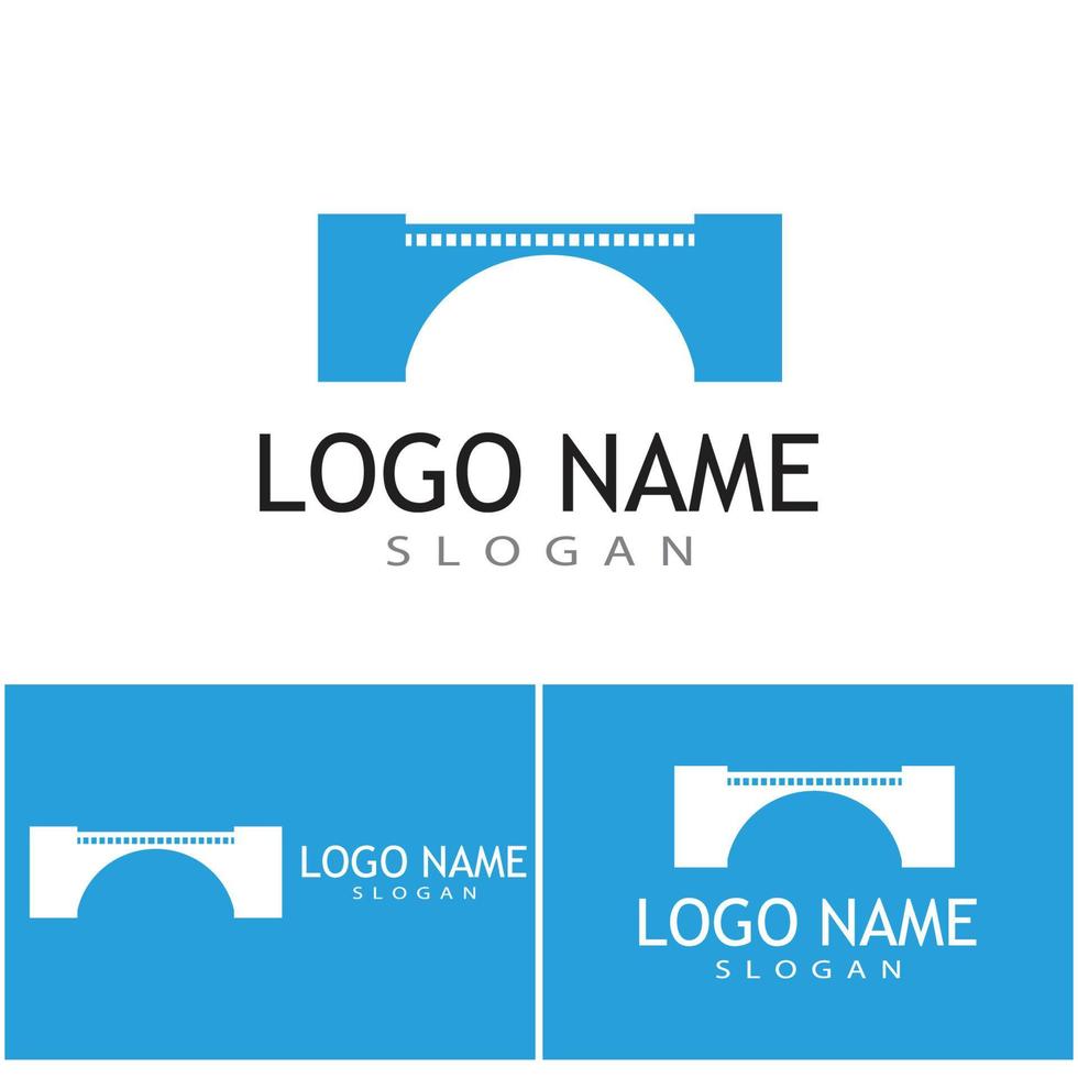 Diseño de ilustración de icono de vector de plantilla de logotipo de puente