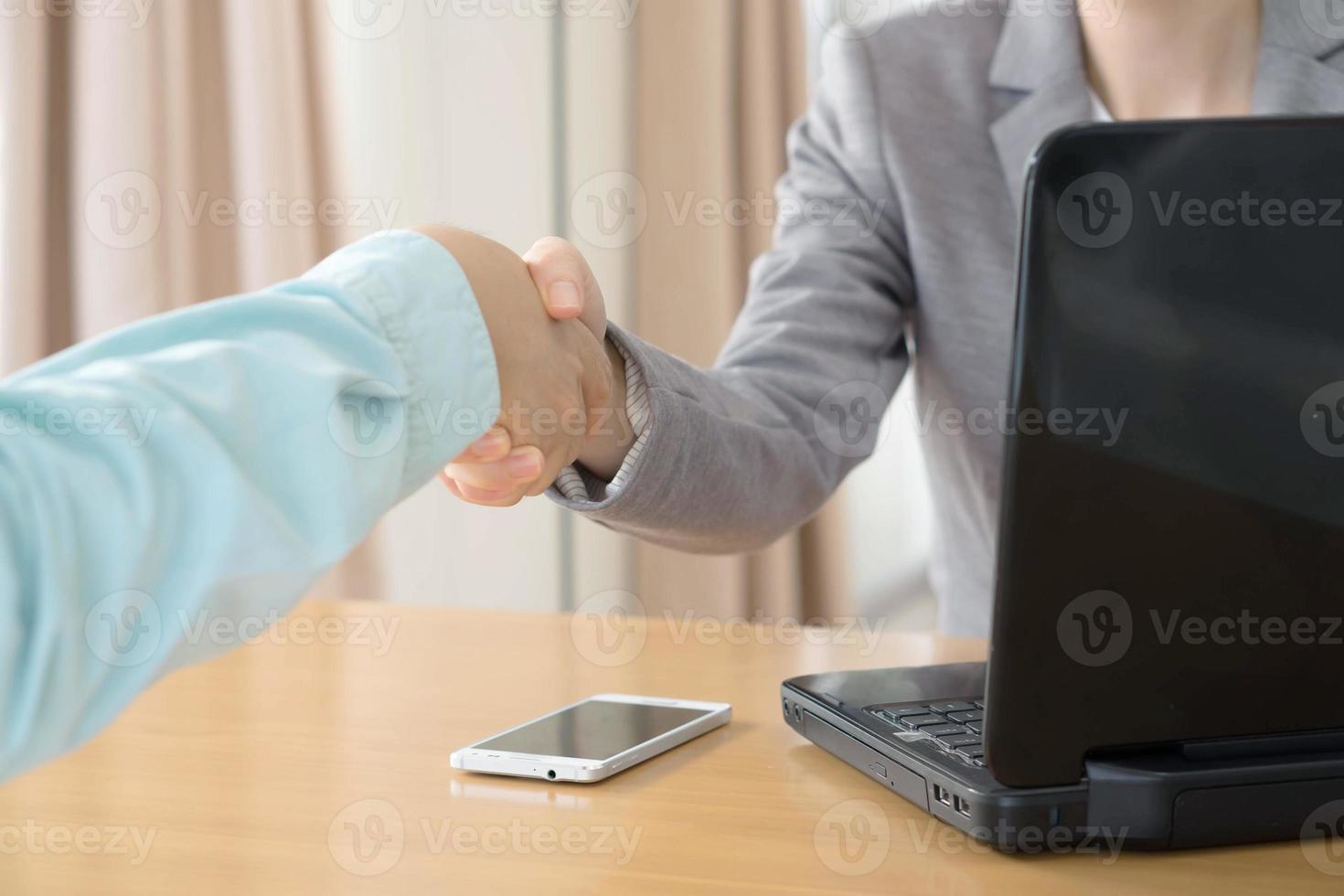 Job applicant having an interview photo