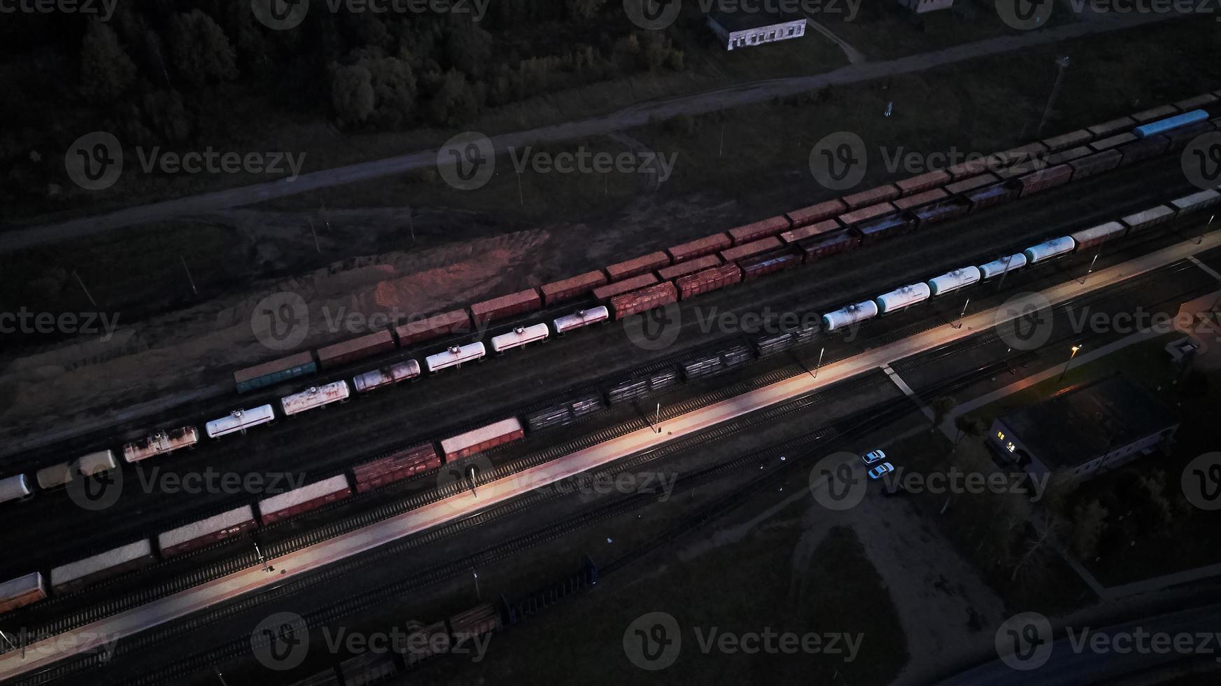 train station at night top view photo