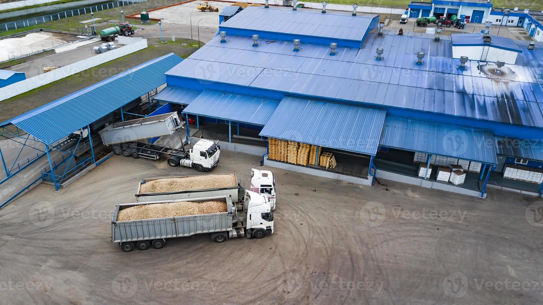 potato starch processing plant top view photo
