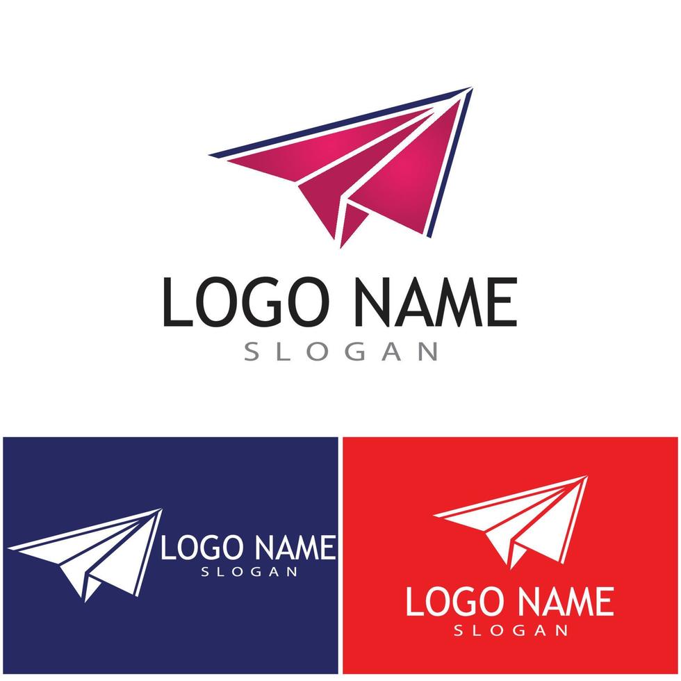 Paper plane logo vector illustration template