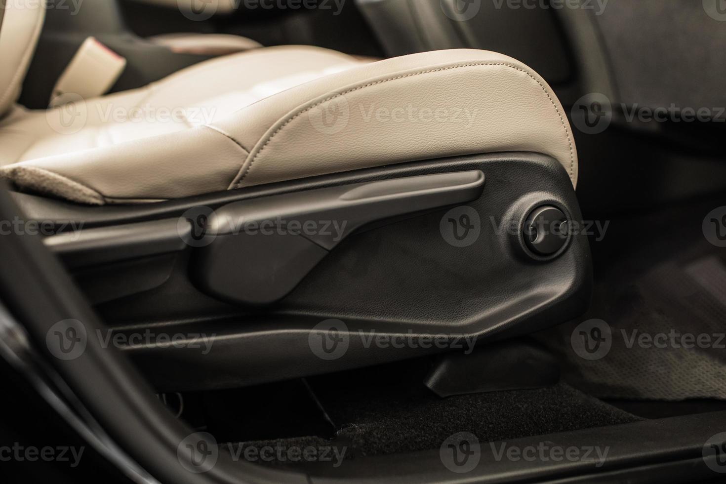 details of stylish car interior, leather interior photo