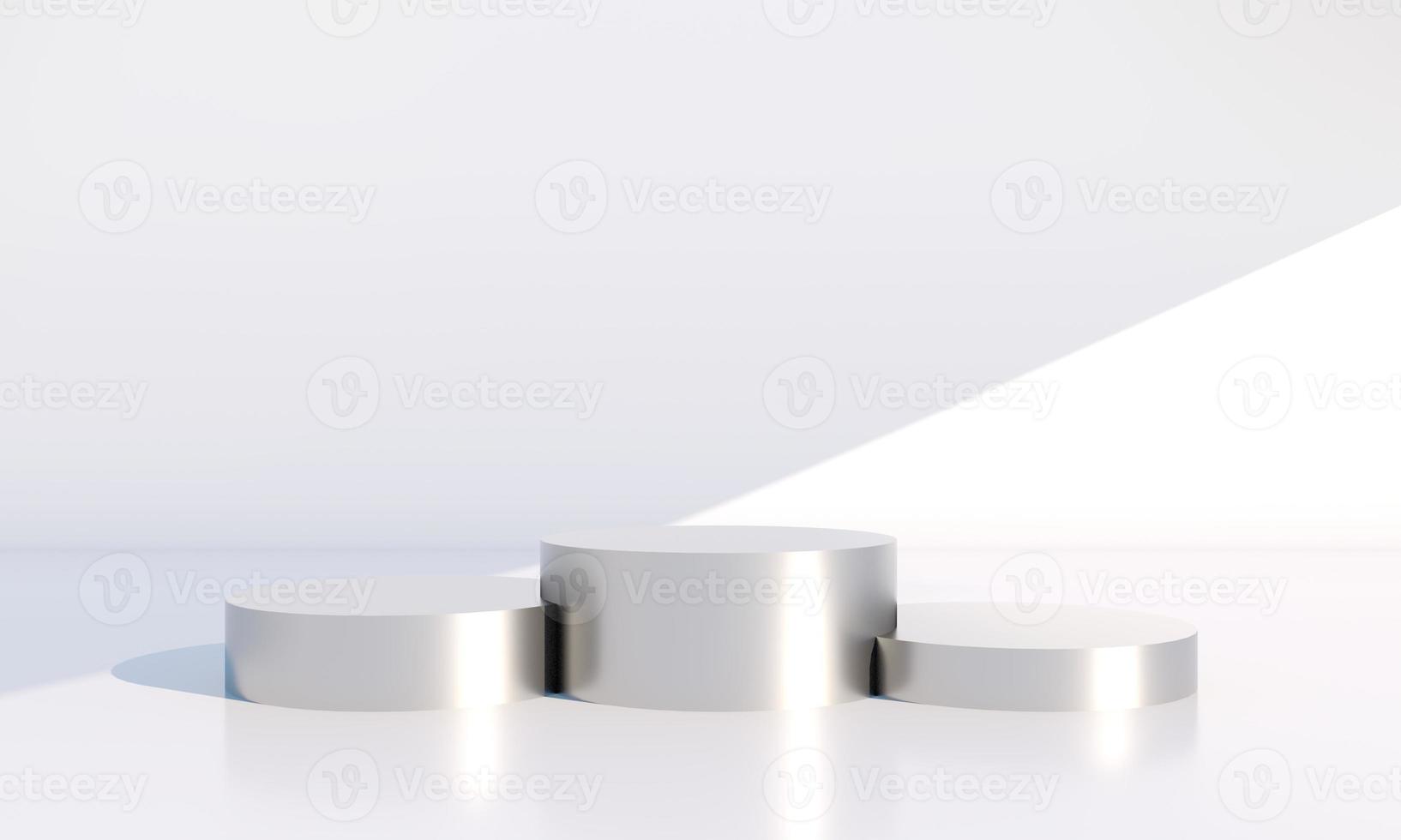 Minimal scene with geometrical forms, podiums in cream background with shadows. Scene to show cosmetic product, Showcase, shopfront, display case. 3d photo