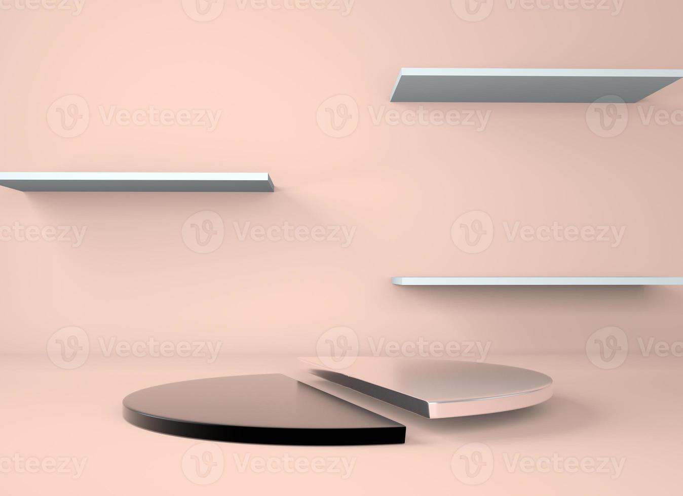 Product podium on pastel background 3d. Abstract minimal geometry concept. Studio stand platform theme. Exhibition and business marketing presentation stage. photo