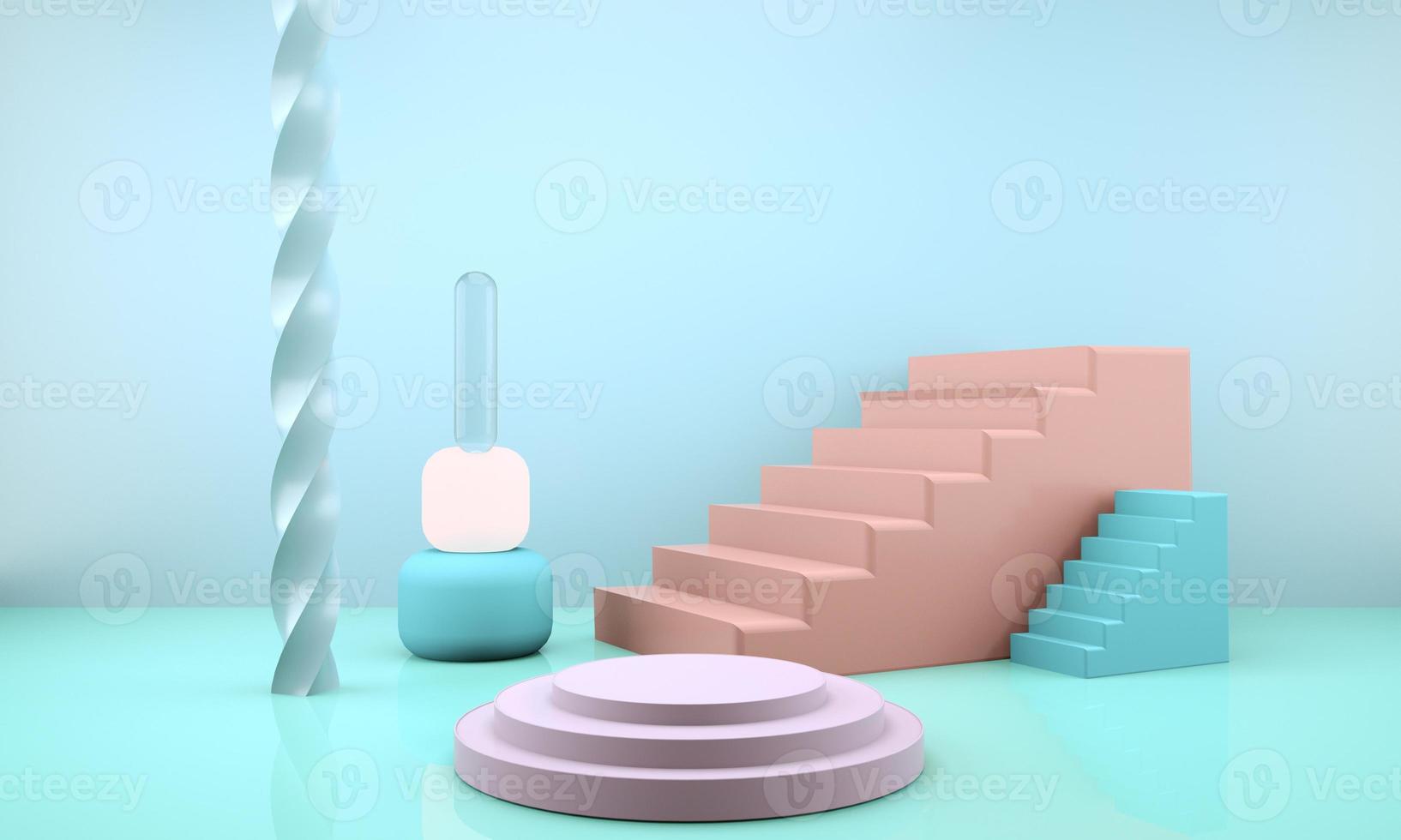 3d abstract background, mock up scene geometry shape podium for product display, 3d illustration. photo