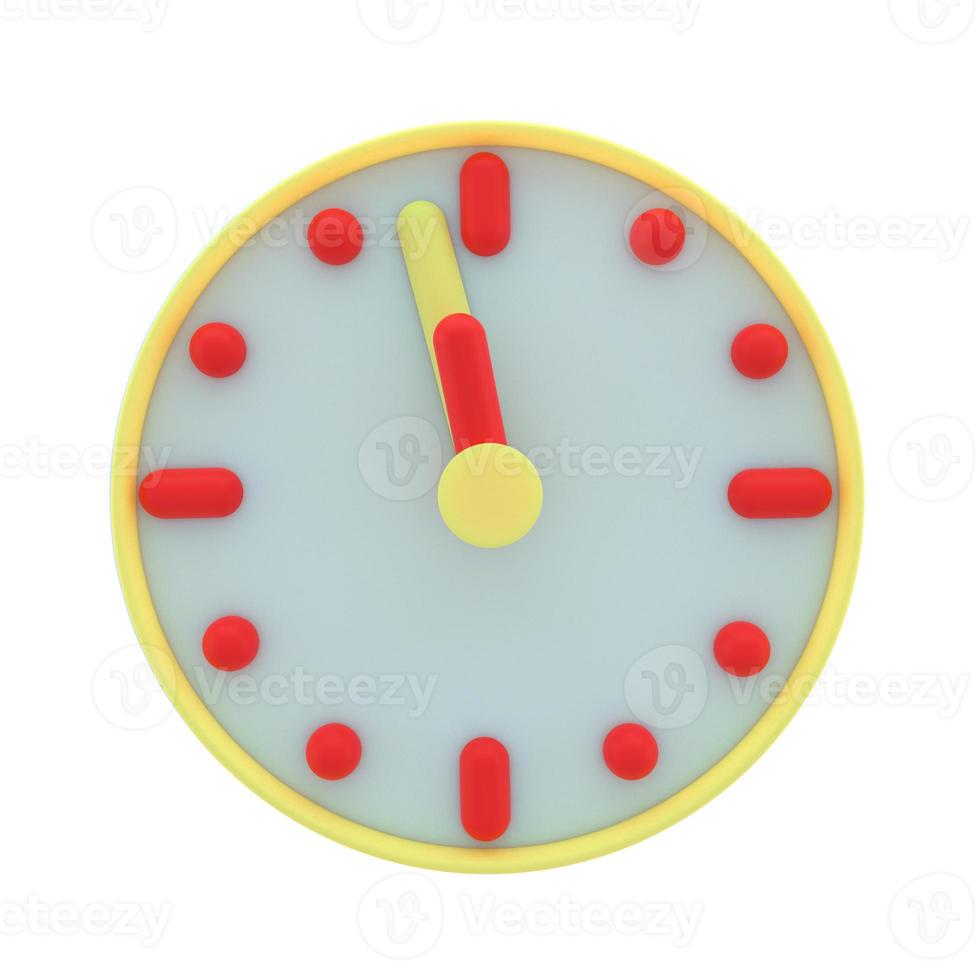 Circle clock icon. Simple 3d render illustration. Deadline concept. photo